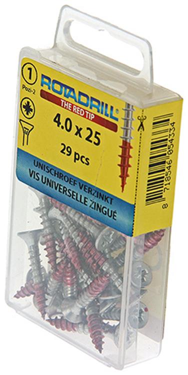 Rotadrill 1039776 - universeelschroef vk pzd vz 4.0x25mm (29) | 6 stuks
