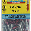 Rotadrill 1039800 - universeelschroef vk pzd vz 4.0x30mm (75) | 6 stuks