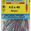Rotadrill 1039801 - universeelschroef vk pzd vz 4.0x40mm (60) | 6 stuks