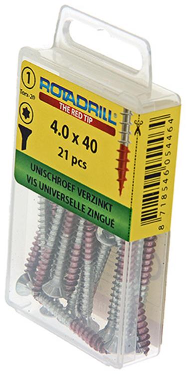 Rotadrill 1039925 - universeelschroef vktx vz 4.0x40mm (21) | 6 stuks