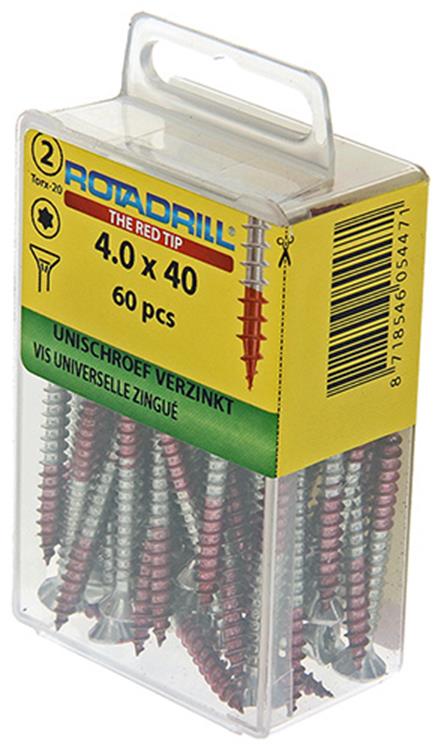Rotadrill 1039937 - universeelschroef vktx vz 4.0x40mm (60) | 6 stuks