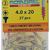 Rotadrill 1039882 - universeelschroef messing lk pzd 4,0x20mm (27) | 6 stuks