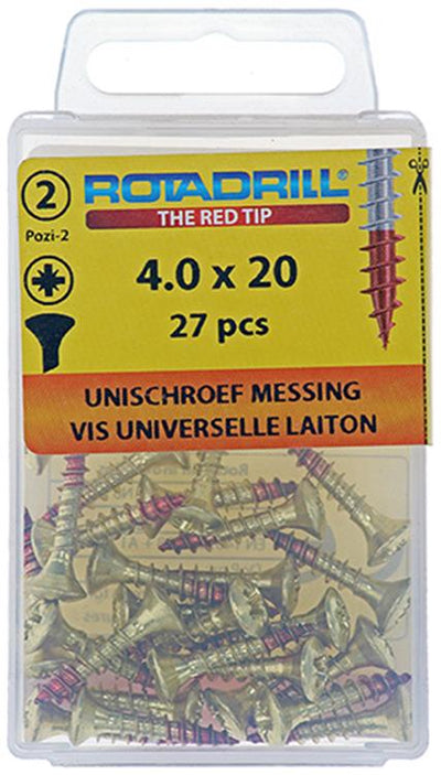 Rotadrill 1039882 - universeelschroef messing lk pzd 4,0x20mm (27) | 6 stuks