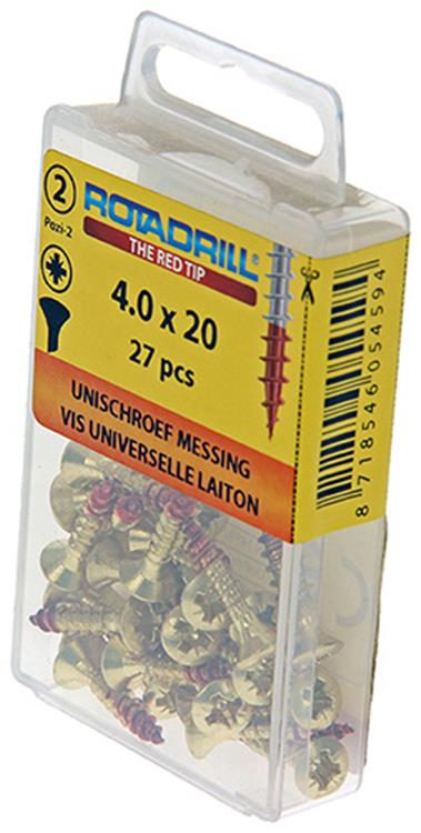 Rotadrill 1039882 - universeelschroef messing lk pzd 4,0x20mm (27) | 6 stuks
