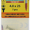 Rotadrill 1039889 - universeelschroef messing vk pzd 4,0x25mm (7) | 6 stuks