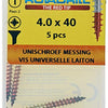Rotadrill 1039892 - universeelschroef messing vk pzd 4,0x40mm (5) | 6 stuks