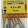 Rotadrill 1039885 - universeelschroef messing lk pzd 4,0x40mm (14) | 6 stuks