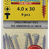 Rotadrill 1039893 - universeelschroef ck pzd rvs 4.0x30mm (9) | 6 stuks