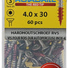 Rotadrill 1039898 - hardhoutschroef zelfb.sppls.rvs t20 4.0x30mm (60) | 6 stuks