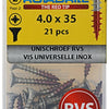 Rotadrill 1039865 - universeelschroef vk pzd rvs-a2 4.0x35mm (21) | 6 stuks