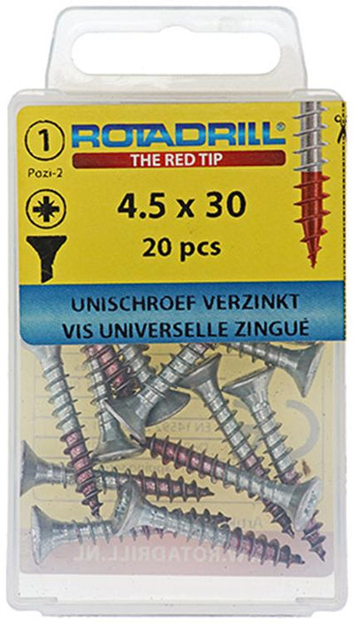 Rotadrill 1039781 - universeelschroef vk pzd vz 4.5x30mm (20) | 6 stuks
