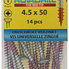 Rotadrill 1039783 - universeelschroef vk pzd vz 4.5x50mm (14) | 6 stuks