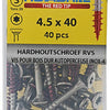 Rotadrill 1039901 - hardhoutschroef zelfb.sppls.rvs t25 4.5x40mm (40) | 6 stuks