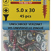 Rotadrill 1039807 - universeelschroef vk pzd vz 5.0x30mm (45) | 6 stuks