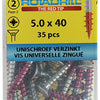 Rotadrill 1039808 - universeelschroef vk pzd vz 5.0x40mm (35) | 6 stuks