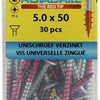 Rotadrill 1039809 - universeelschroef vk pzd vz 5.0x50mm (30) | 6 stuks