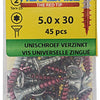 Rotadrill 1039947 - universeelschroef vktx vz 5.0x30mm (45) | 6 stuks