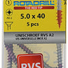 Rotadrill 1039860 - universeelschroef vk pzd rvs-a2 5.0x40mm (5) | 6 stuks