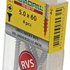 Rotadrill 1039862 - universeelschroef vk pzd rvs-a2 5.0x60mm (4) | 6 stuks