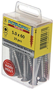 Rotadrill 1039905 - hardhoutschroefzelfb.sppls.rvs t25 5.0x60mm (25) | 6 stuks - afbeelding 3
