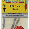 Rotadrill 1039863 - universeelschroef vk pzd rvs-a2 5.0x70mm (3) | 6 stuks