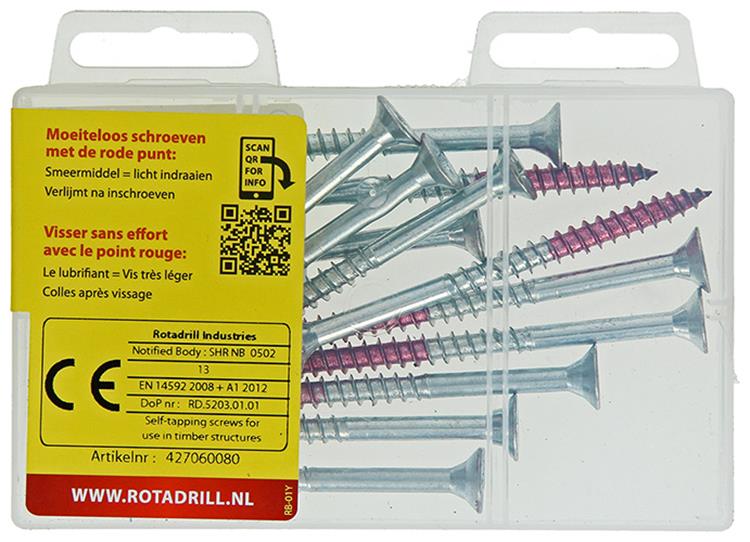Rotadrill 1039823 - universeelschroef vk pzd vz 6.0x80mm (12) | 6 stuks