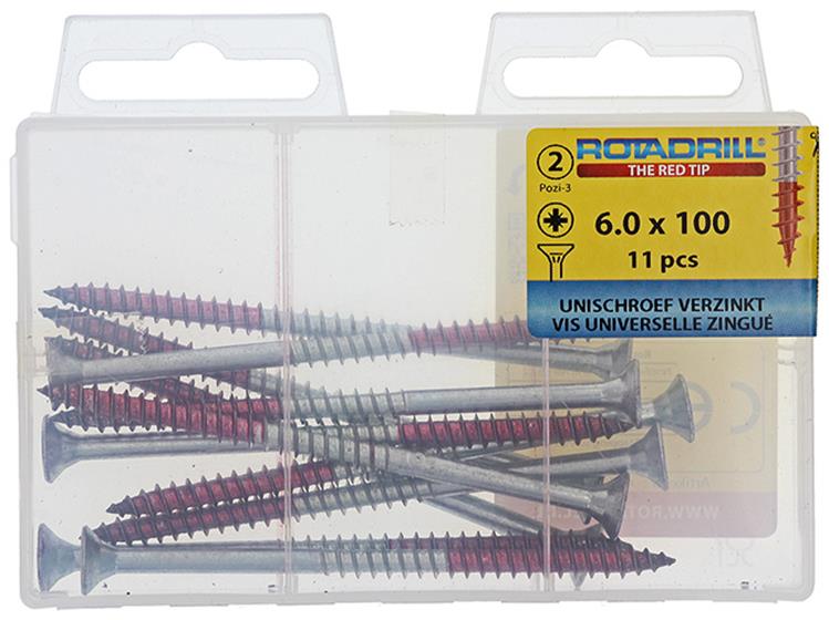 Rotadrill 1039824 - universeelschroef vk pzd vz 6.0x100mm (11) | 6 stuks