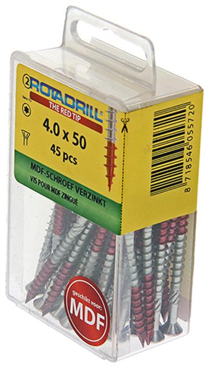 Rotadrill 1039913 - mdf-schroef 75°-vk tx vz 4.0x50mm (45) | 6 stuks