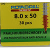 Rotadrill 1040020 - paalhouderschroef ar-coating tx 8.0x50mm (30) | 4 stuks