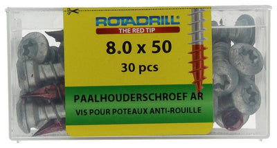 Rotadrill 1040020 - paalhouderschroef ar-coating tx 8.0x50mm (30) | 4 stuks