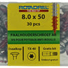 Rotadrill 1040020 - paalhouderschroef ar-coating tx 8.0x50mm (30) | 4 stuks