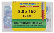Rotadrill 1040018 - houtbouwschroef tellerkop vz tx 8.0x160mm(15) | 4 stuks - afbeelding 4