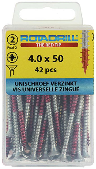 Rotadrill 1039802 - universeelschroef vk pzd vz 4.0x50mm (42) | 6 stuks