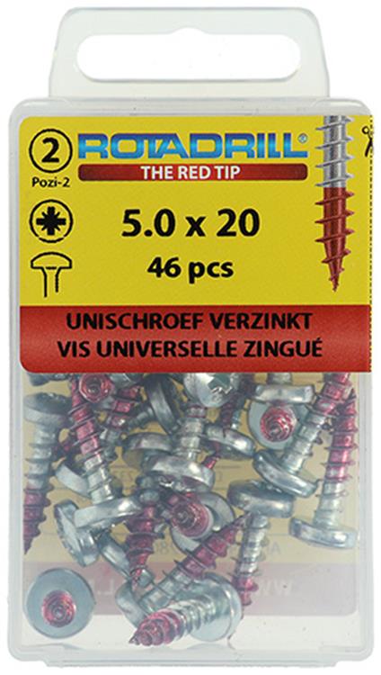 Rotadrill 1039832 - universeelschroef ck pzd vz 5.0x20mm (46) | 6 stuks