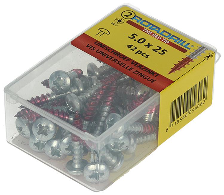 Rotadrill 1039833 - universeelschroef ck pzd vz 5.0x25mm (42) | 6 stuks