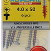 Rotadrill 1039895 - universeelschroef ck pzd rvs 4.0x50mm (6) | 6 stuks