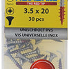 Rotadrill 1039870 - universeelschroef lk pzd rvs-a2 3.5x20mm (30) | 6 stuks