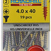 Rotadrill 1039874 - universeelschroef lk pzd rvs-a2 4.0x40mm (19) | 6 stuks