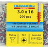Rotadrill 1039960 - universeelschroef vkpzd vz 3.0x16mm (200) | 4 stuks