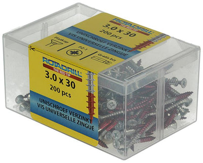 Rotadrill 1039963 - universeelschroef vkpzd vz 3.0x30mm (200) | 4 stuks