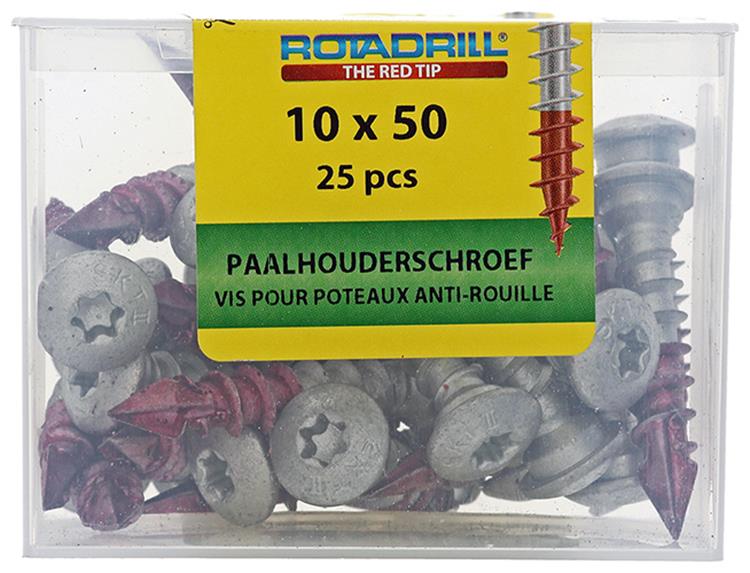 Rotadrill 1040021 - paalhouderschroef ar-coating tx 10.0x50mm (25) | 4 stuks