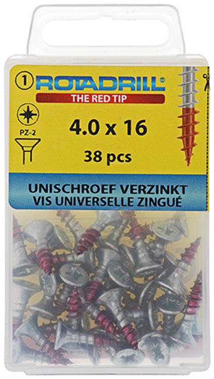 Rotadrill 1039774 - universeelschroef vk pzd vz 4.0x16mm (38) | 6 stuks