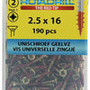 Rotadrill 1039790 - universeelschroef vk pzd glvz 2.5x16mm(190) | 6 stuks