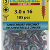 Rotadrill 1039791 - universeelschroef vk pzd vz 3.0x16mm (185) | 6 stuks