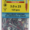 Rotadrill 1039792 - universeelschroef vk pzd vz 3.0x25mm (125) | 6 stuks