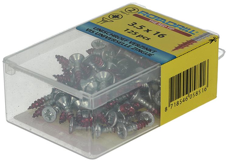 Rotadrill 1039793 - universeelschroef vk pzd vz 3.5x16mm (125) | 6 stuks
