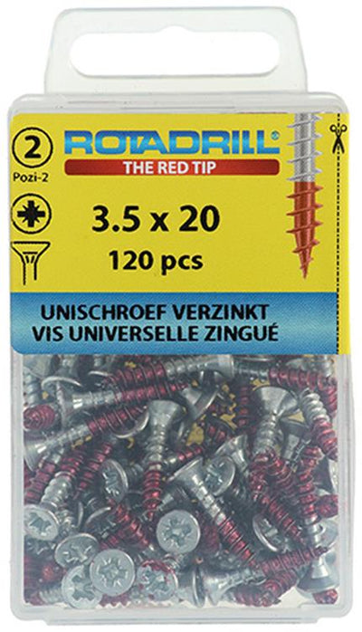 Rotadrill 1039794 - universeelschroef vk pzd vz 3.5x20mm (120) | 6 stuks