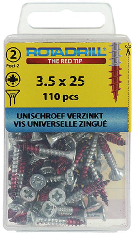 Rotadrill 1039795 - universeelschroef vk pzd vz 3.5x25mm (110) | 6 stuks