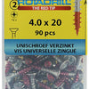 Rotadrill 1039798 - universeelschroef vk pzd vz 4.0x20mm (90) | 6 stuks