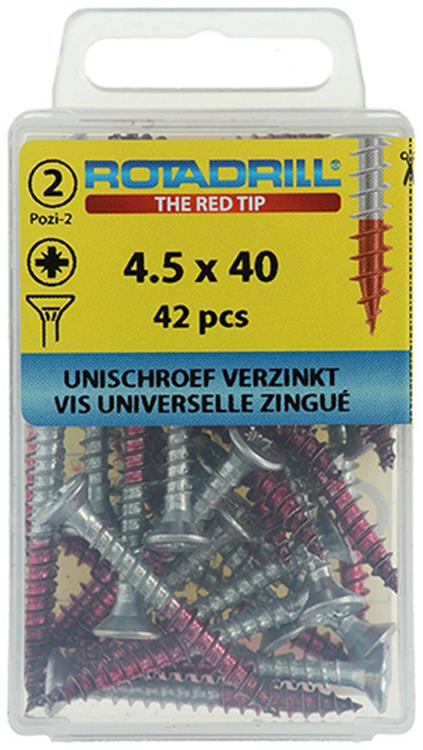 Rotadrill 1039803 - universeelschroef vk pzd vz 4.5x40mm (42) | 6 stuks